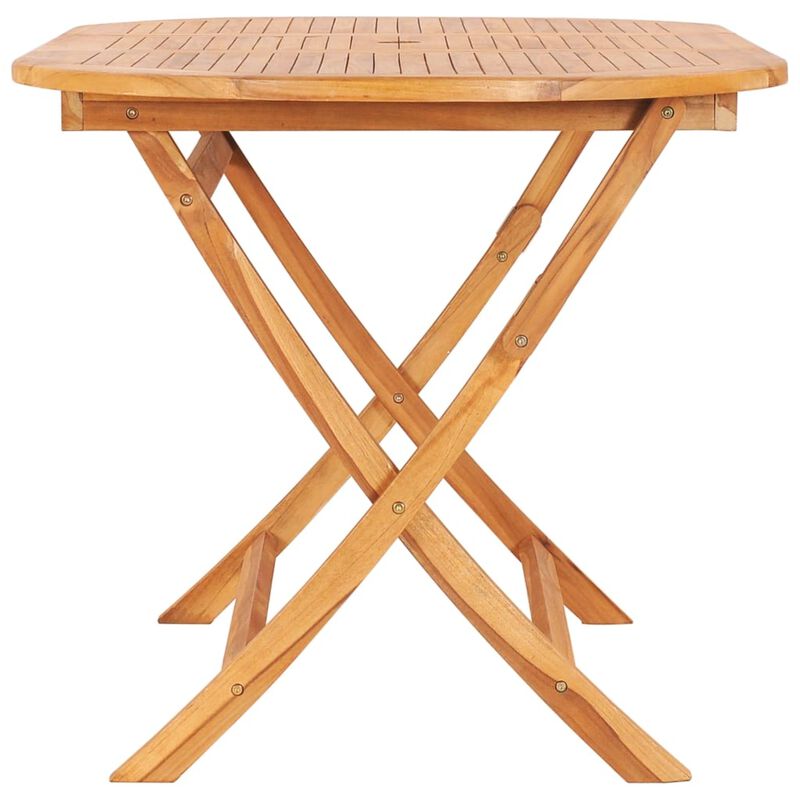 vidaXL 7 Piece Folding Outdoor Dining Set Solid Teak Wood