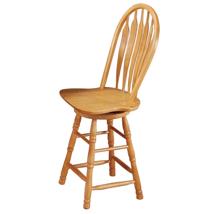 Oak Bravo Selections 44.5 in. High Back Wood Frame 24 in. Bar Stool