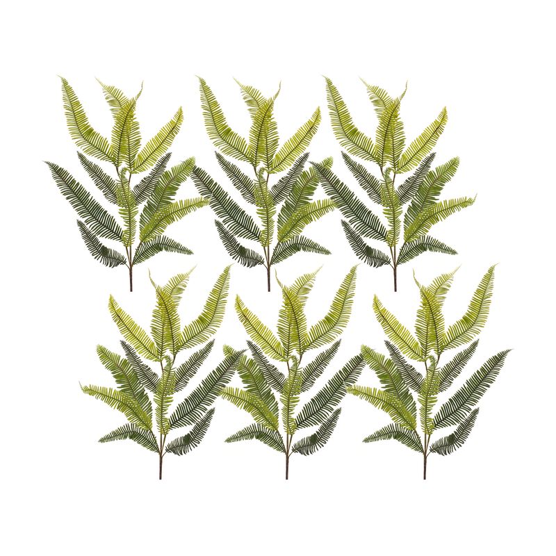 Variegated Fern Foliage Spray 39 Inches for Lush Home Décor and Floral Arrangements (Set of 6)