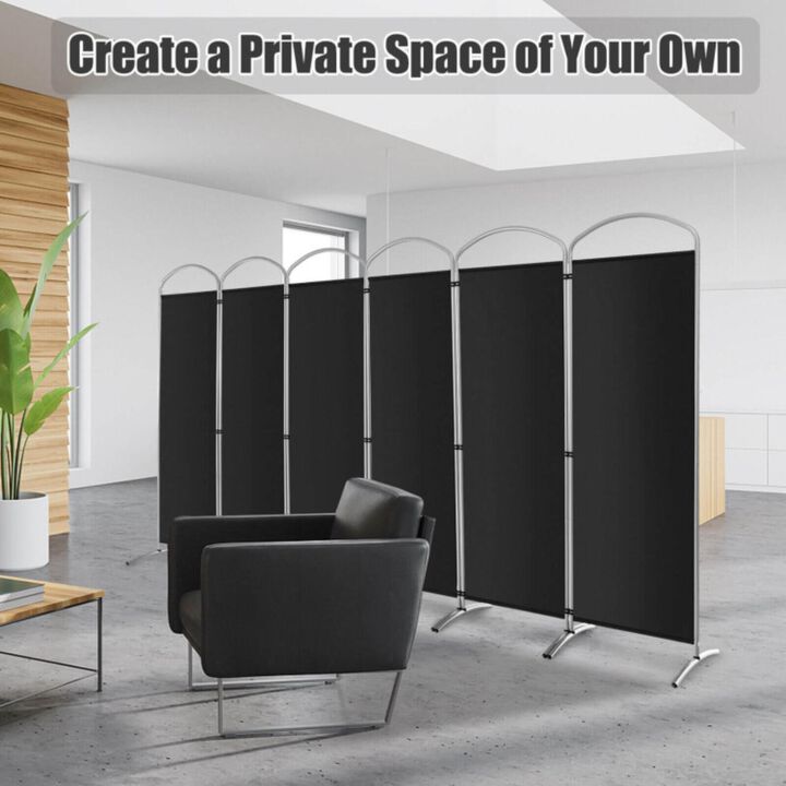 Hivvago 6.2Ft Folding 6-Panel Room Divider for Home Office Living Room