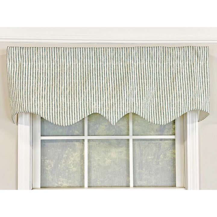 RLF Home Duval Regal Valance Ocean Blue. 3" Rod  Pocket 50"W x 17"L
