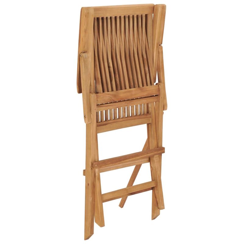 vidaXL Garden Chairs with Gray Cushions 2 pcs Solid Teak Wood
