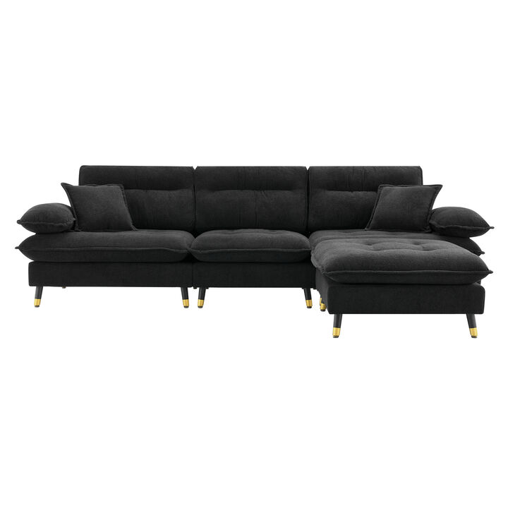 Merax L shaped Convertible Tufted Sectional Sofa
