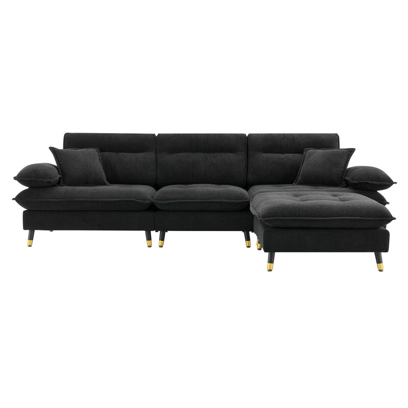 Merax L shaped Convertible Tufted Sectional Sofa