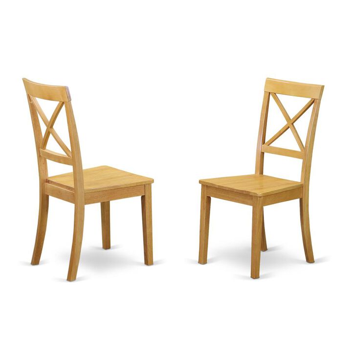 East West Furniture Dining Room Set Oak, ANBO5-OAK-W
