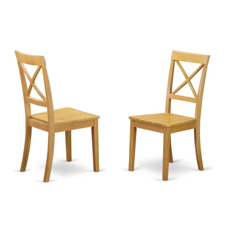 East West Furniture Dining Room Set Oak, ANBO5-OAK-W