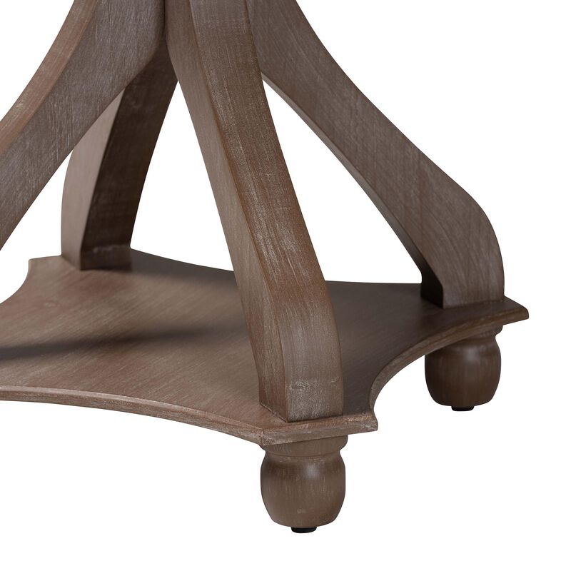 Baxton Studio Westlyn French Country Antique Brown Wood End Table