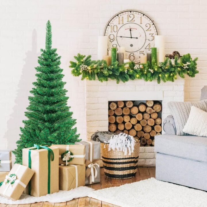 Pre-Lit Hinged Artificial Pencil Christmas Tree