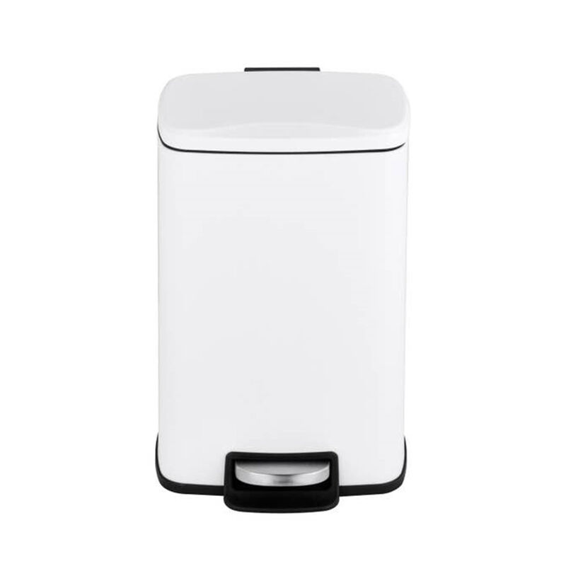 1.3 Gallon Stylish Rectangular Shape Matt White Trash Can