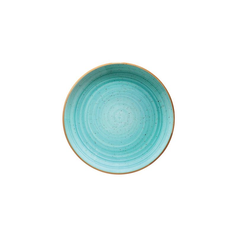 Aqua dia.10" Round Blue Porcelain Plate (Set of 4)