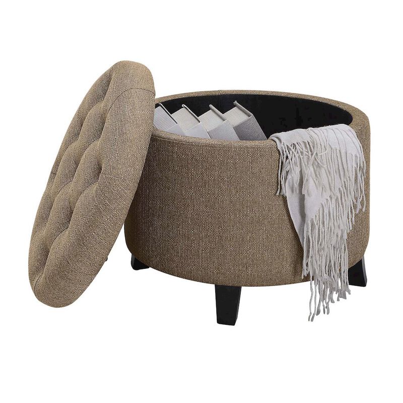 Convenience Concepts Designs4Comfort Round Storage Ottoman