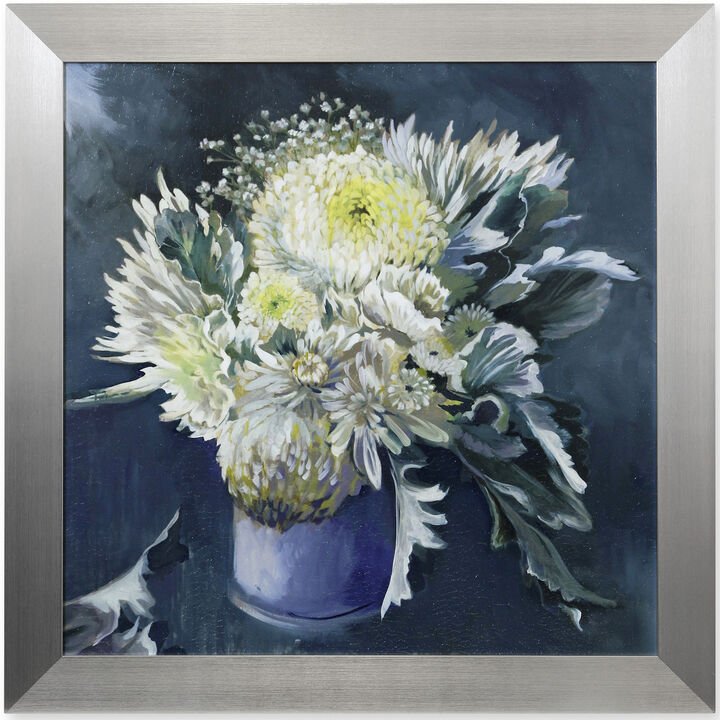 Snow Mums Framed Print