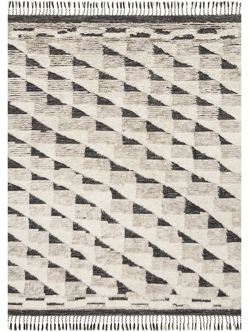 Khalid KF02 Natural/Black 5'6" x 8'6" Rug