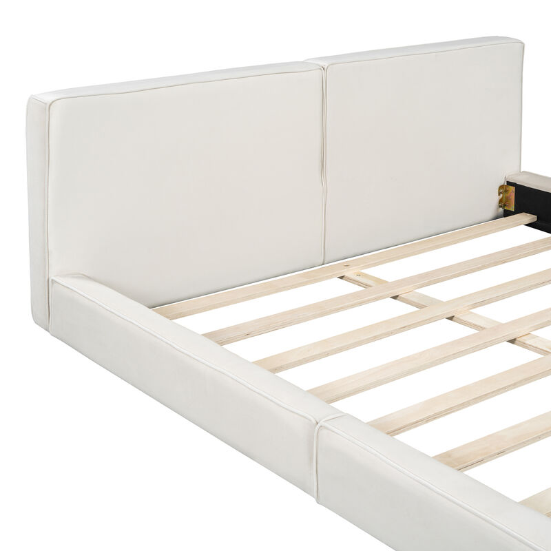 Merax Velvet Upholstered Platform Bed