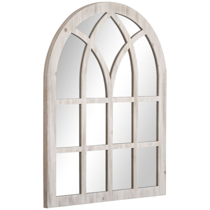 Natural Frame Decor: 41x31.5" Rustic Arch Window Wall Mirror