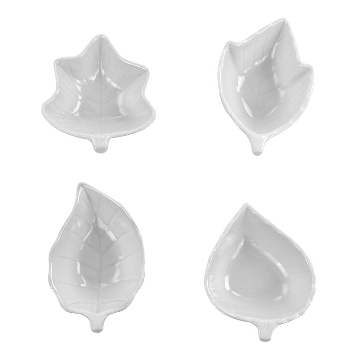 Martha Stewart 4 Piece Ceramic Tidbit Dish Set in White