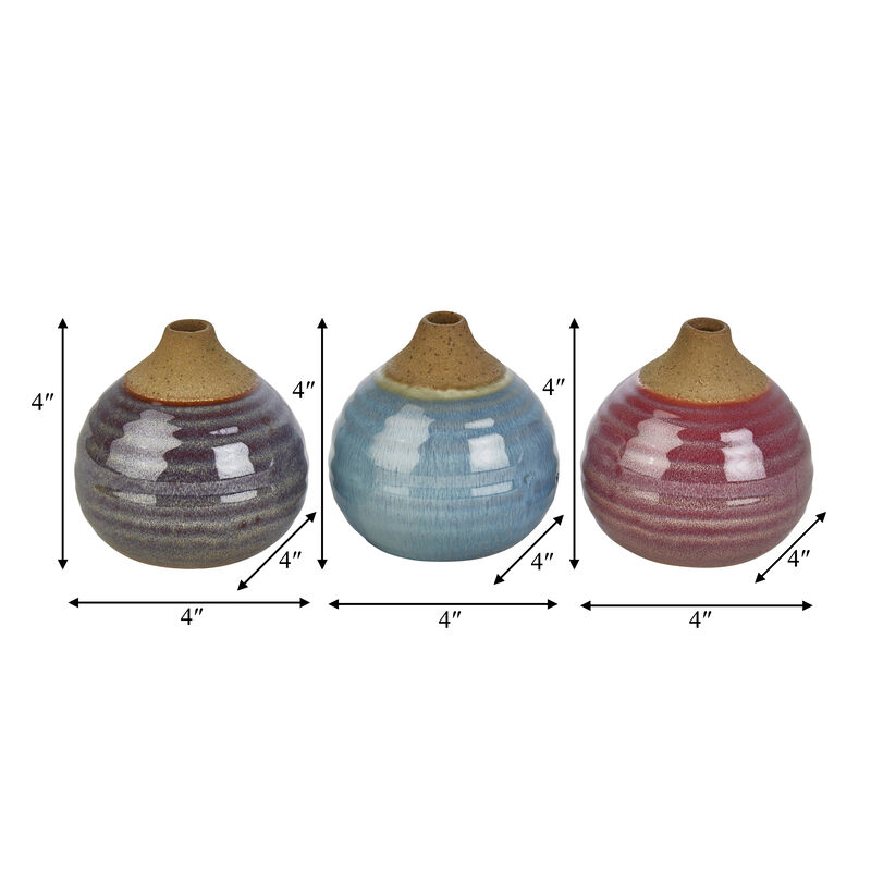 Glazed Bud Vases Set