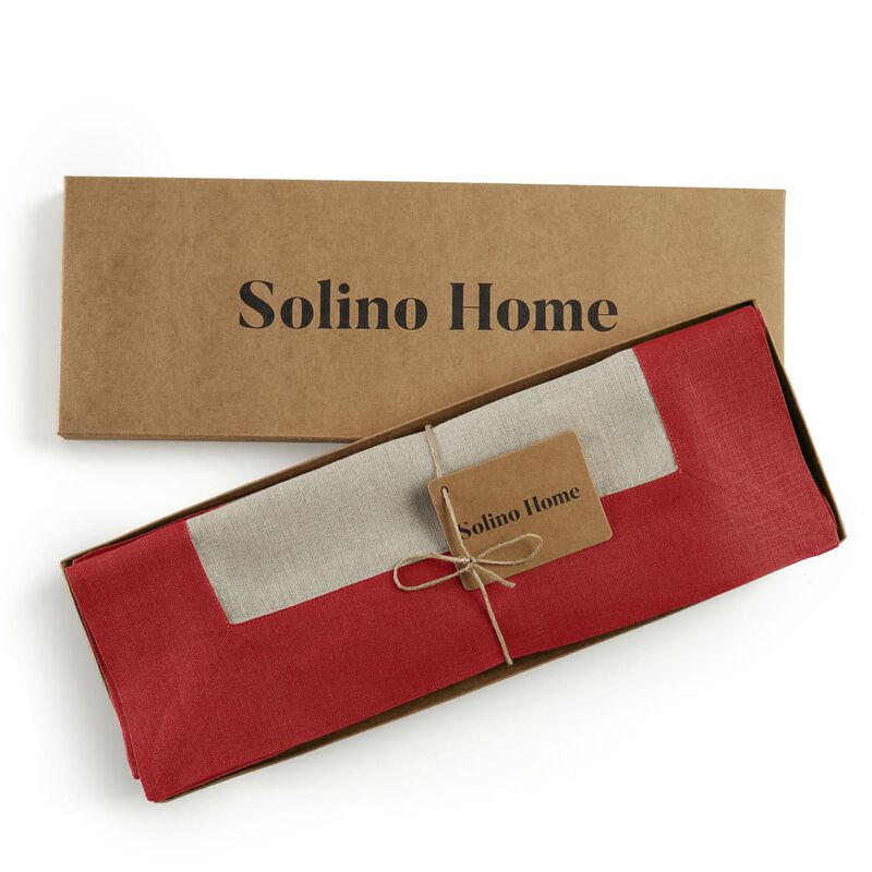 Solino Home 100% Pure Linen Placemats 14 x 19 Inch Set of 4 |Contempo