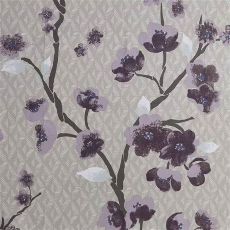 Cotton Shower Curtain with Floral Blossom Pattern