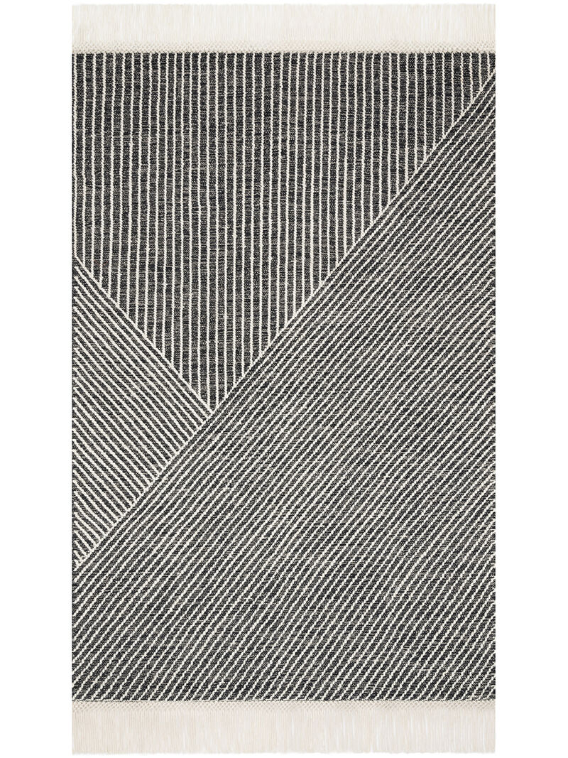 Newton NET01 Charcoal/Ivory 3'6" x 5'6" Rug