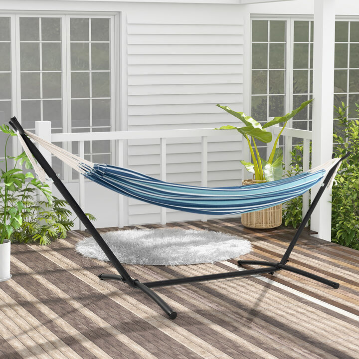 Portable Indoor/Outdoor 2-Person Double Hammock Set with Stand and Carrying Case