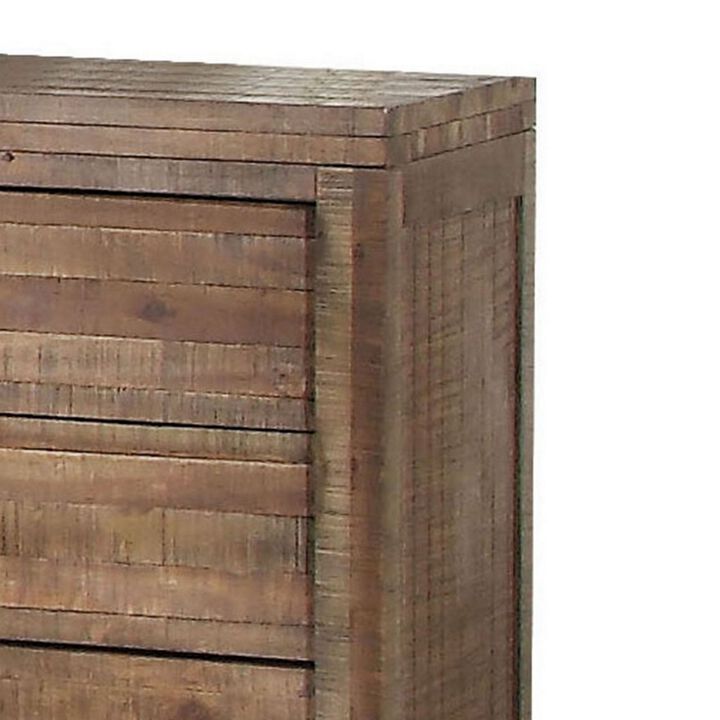 Modern Style 3 Drawers Wood Nightstand By Andria, Brown-Benzara