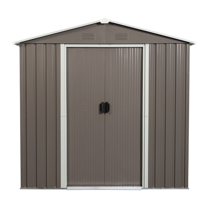 MONDAWE 6ft x 5ft Outdoor Galvanized Steel Metal Storage Shed