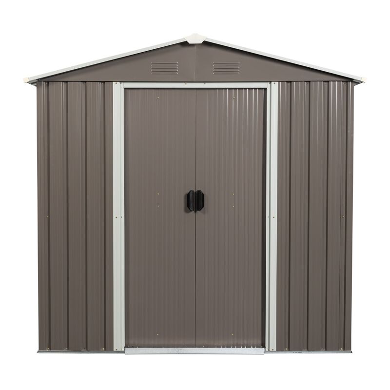 MONDAWE 6ft x 5ft Outdoor Galvanized Steel Metal Storage Shed