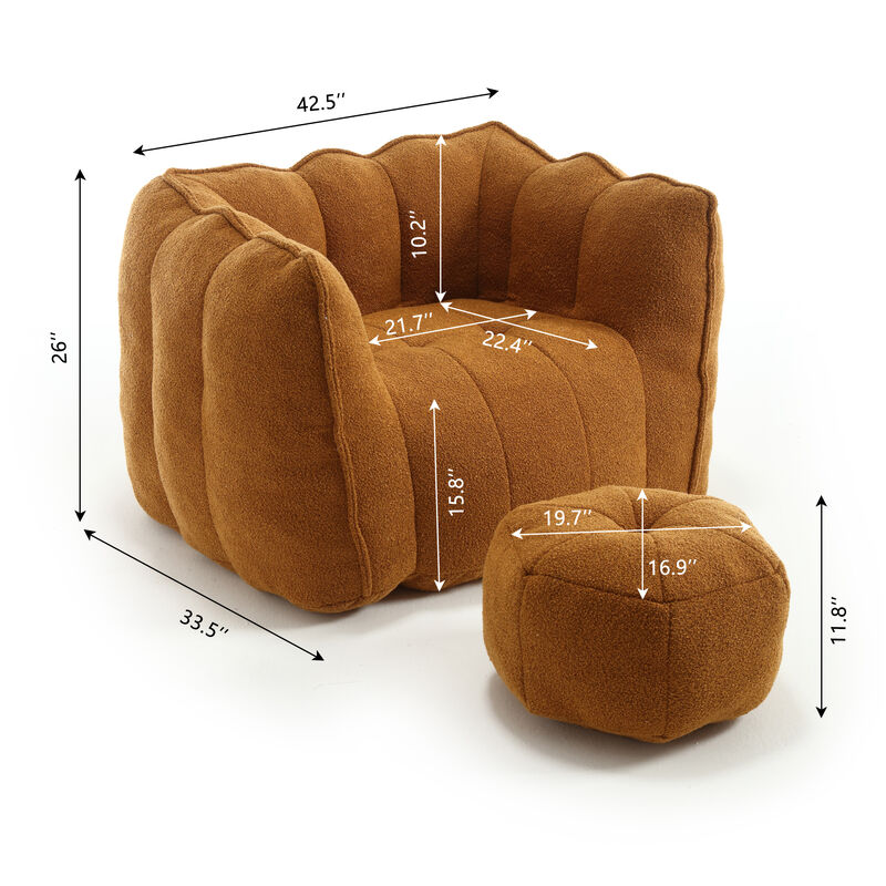 Merax Bean Bag Accent Sofa Chair with Footstool