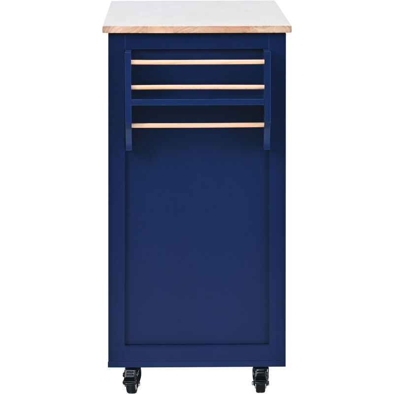 Merax Kitchen Cart with Rubber Wood Countertop