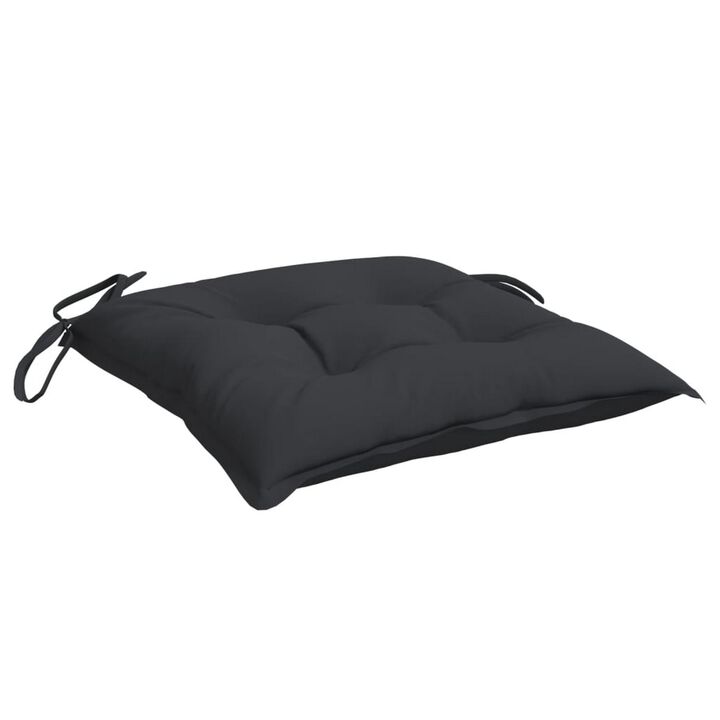 Zia 4pc Outdoor Patio Cushions for Chair, Tufted, Black Oxford Fabric - Benzara