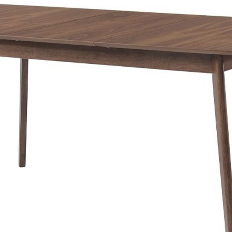 Rectanglular Wooden Dining Table With Round Corners, Walnut Brown-Benzara