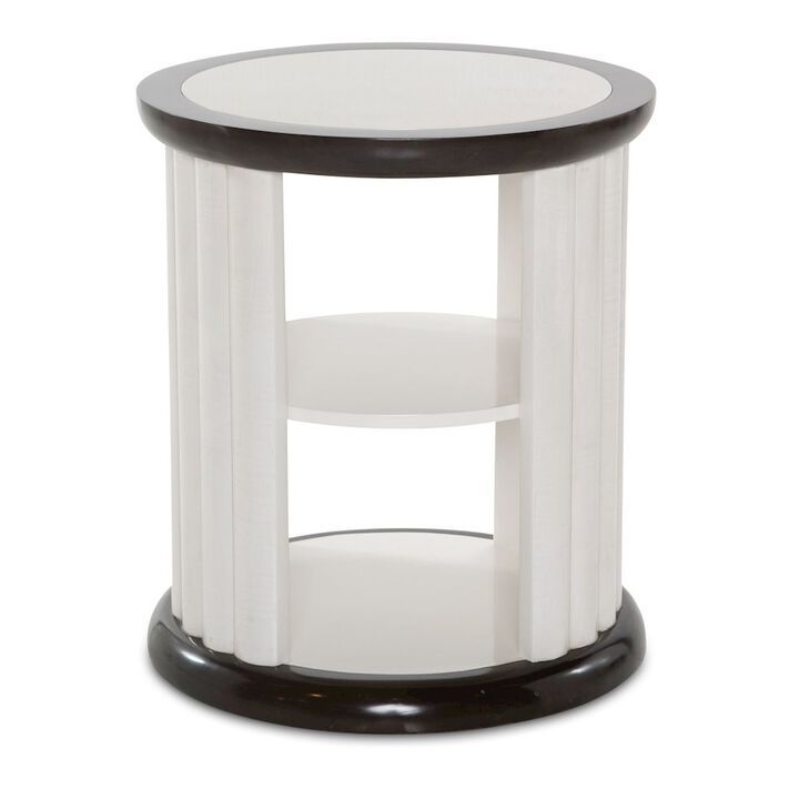 Michael Amini Paris Chic Round End Table - Espresso
