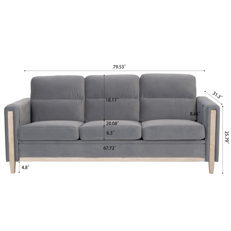 Durable Three-Seater Sofa with Soft Cushions