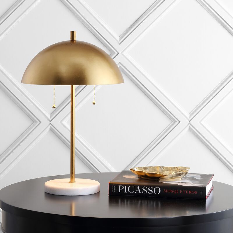 Ella Dome Metal with Marble Base LED Table Lamp