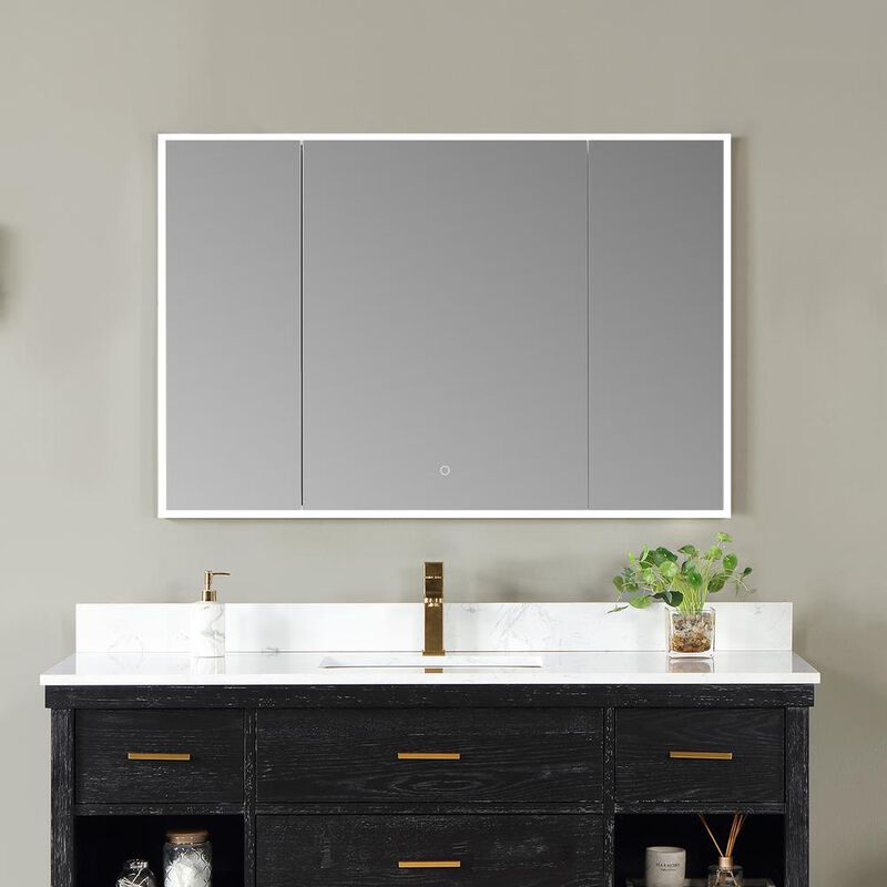 Altair Frameless Surface-Mount/Recessed LED Lighted Bathroom Medicine Cabinet