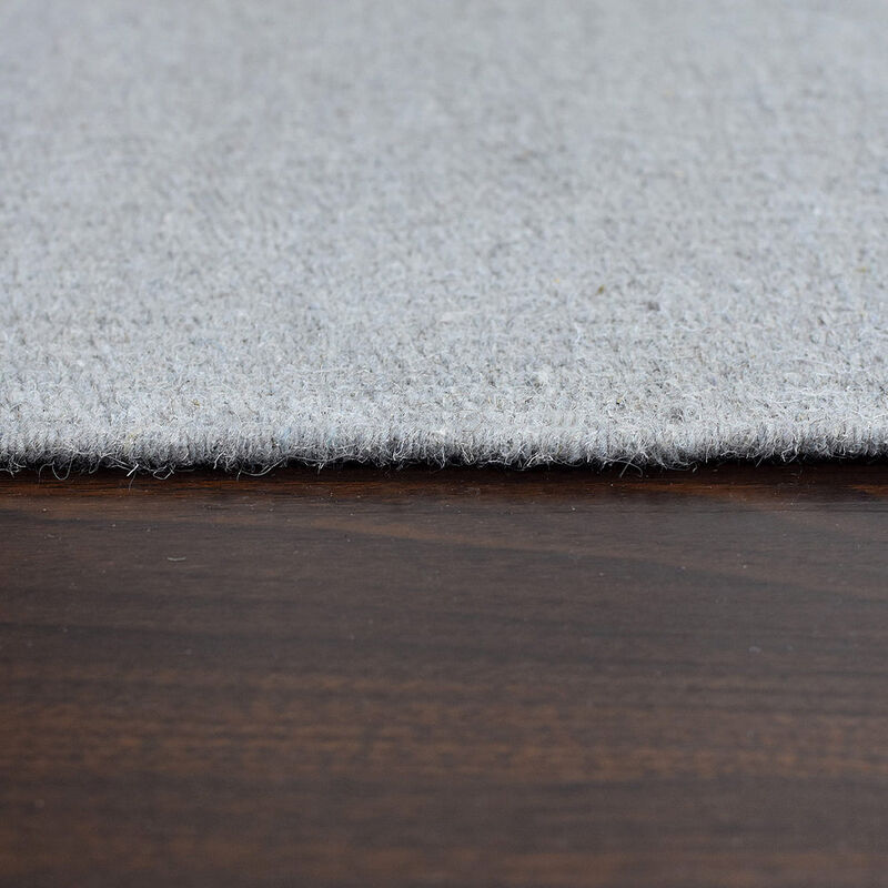 RUGSOTIC CARPETS HAND WOVEN FLAT WEAVE KILIM WOOL ECO-FRIENDLY AREA RUGS  - 4'x6', Rectangle Shape, Light Silver Color, Solid Plain Design, Low Pile Handmade Rugs for Living Room (D00111)