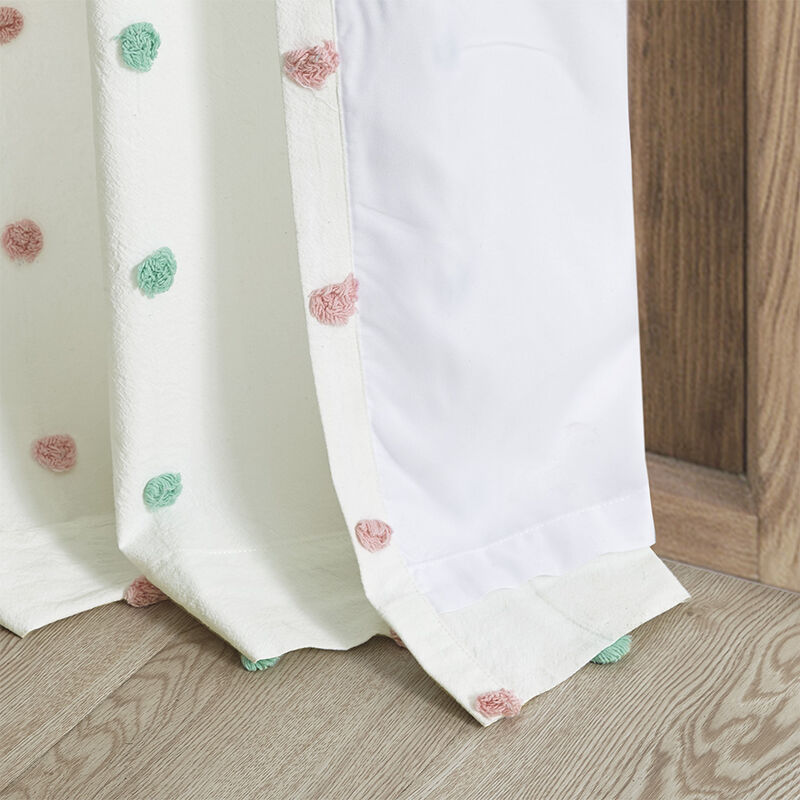 Gracie Mills Caius Cotton Jacquard Pom Pom Curtain Panel