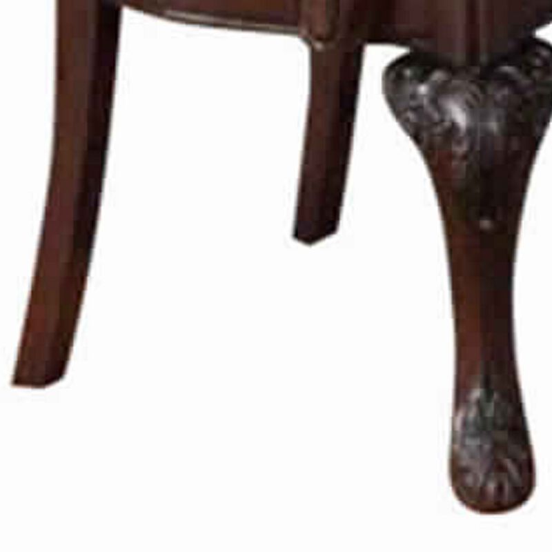 Traditional Rubber Wood Royal Arm Chair Set Of 2 Brown-Benzara