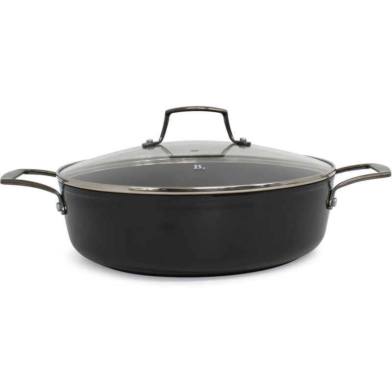 Blu. Cookware 11” Saute Pan with Lid, Non-Toxic, Non-Stick Ceramic, PFA/PFOA-Free Pan, Suitable for All Cooktops, Includes Cleaning Bamboo Brush