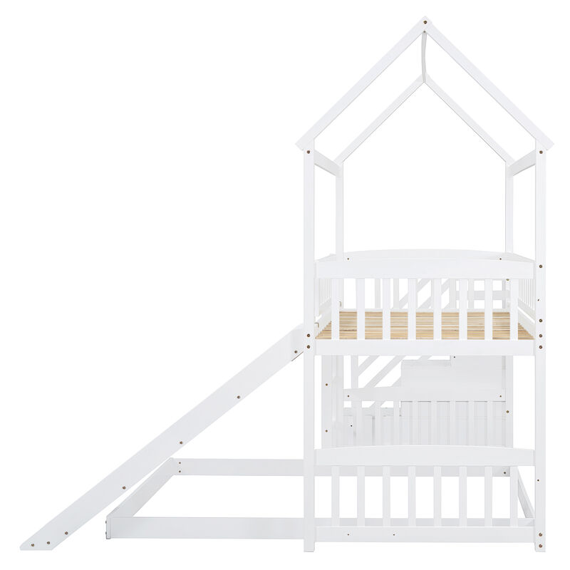 Merax Bunk Bed with Two Drawers and Slide