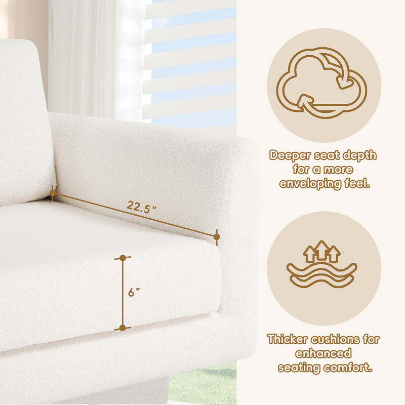 Merax 360 Degree Modern Teddy Swivel Accent Chair
