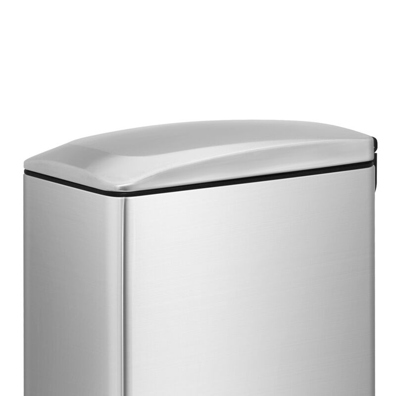 12 gal Stainless Steel Step Slim Rectangular Trash Can