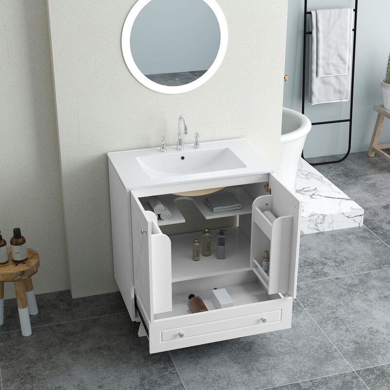 Gewnee Bathroom vanity, bulewhite, White