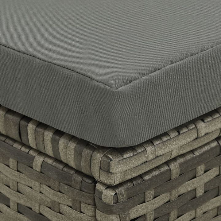 vidaXL 4 Piece Garden Lounge Set with Cushions Poly Rattan Gray