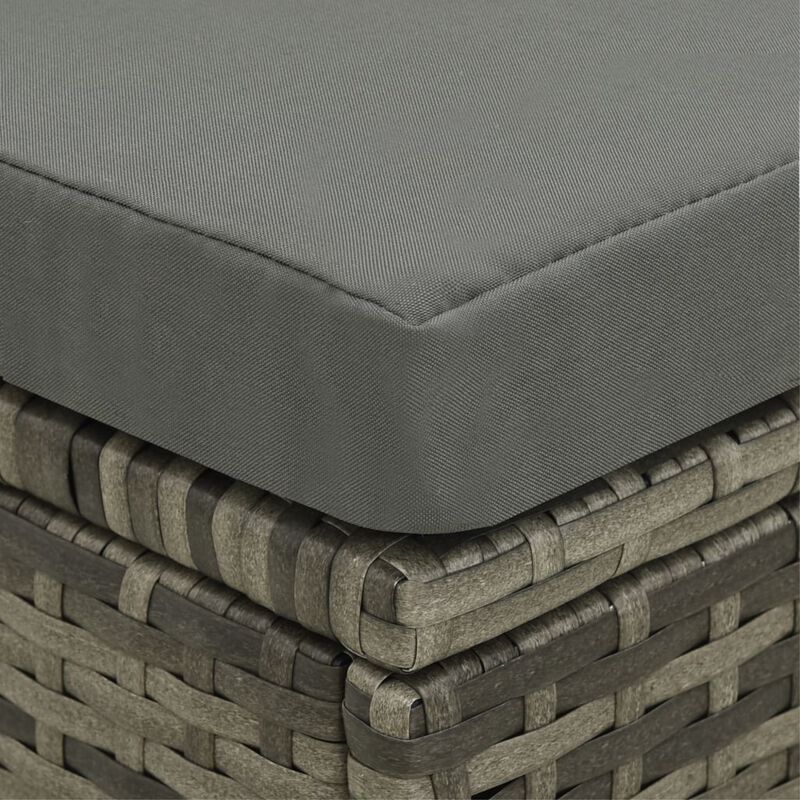 vidaXL 4 Piece Garden Lounge Set with Cushions Poly Rattan Gray