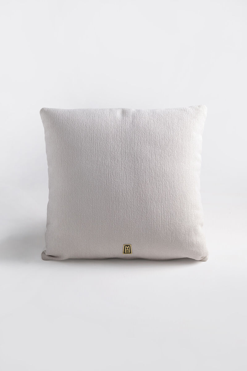 LLAMA Hand Embroidered Decorative Pillows in Ivory Upholstery by ANDEAN, Set of 2, In Stock