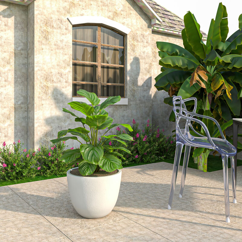 LeisureMod Dahlia Series Fiberstone ans MgO Clay 14" Planter