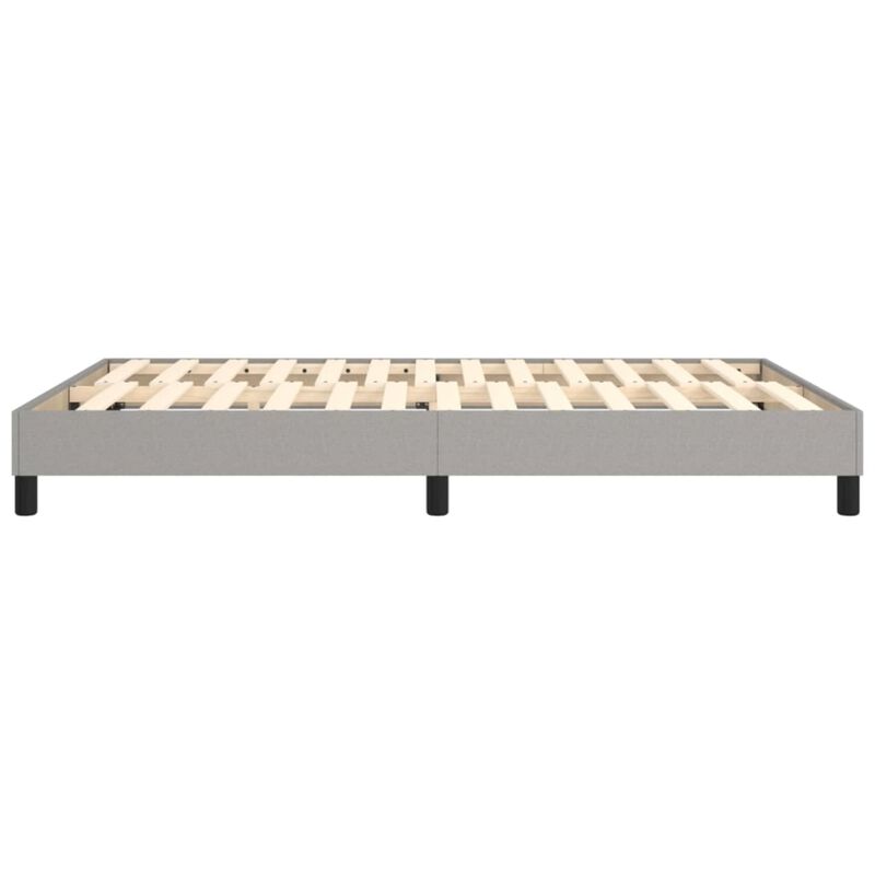 vidaXL Box Spring Bed Frame Light Gray 59.8"x79.9" Queen Fabric