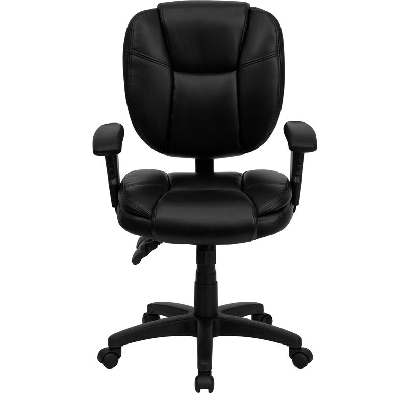Caroline Mid-Back Fabric Multifunction Swivel Ergonomic Task Office Chair with Pillow Top Cushioning and Arms
